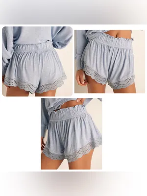 Free People Intimately Dream State Lounge Shorts XL Soft Chambray Blue NWT thumbnail 2