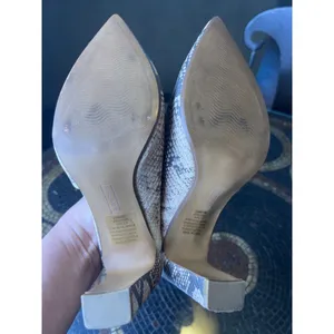 Steven By Steve Madden Josette Mule Heels Womens 7.5 Snakeskin Pointed Toe Block He thumbnail 6