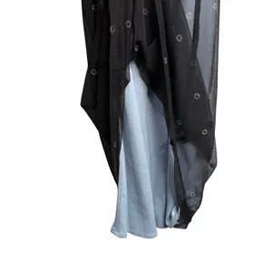 Vtg 90s Mesh Overlay Column Maxi Empire Waist Dress 7/8 Fairy Grunge Whimsigoth thumbnail 8