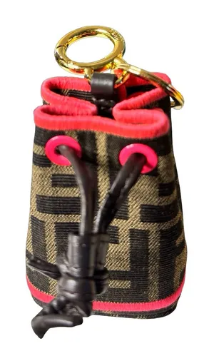 Fendi Zucca Monogram Nano Mon Tresor Bucket Bag Charm Neon Pink thumbnail 1