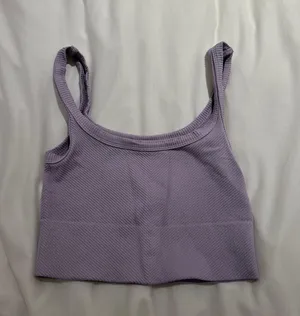 NIKIBIKI Women's Chevron Ribbed Crop Tank Top Purple thumbnail 2