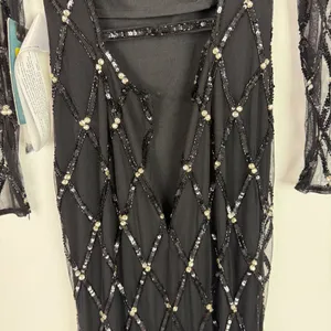NWT Mac Duggal #9109 Sequin Embellished Long Sleeve Gown Dress Black Size 0 NEW thumbnail 16