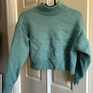Wilfred 100% Wool Mock Neck Sweater Aritzia Teal M thumbnail 5