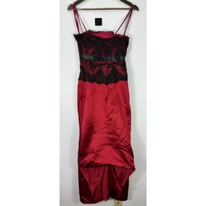 Alexia Admor Red Satin Black Lace‎ Corset Gown 2 Whimsigoth Vampcore Gothic Glam Formal Prom thumbnail 3