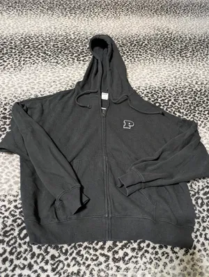Victoria's Secret PINK Black Full Zip Hoodie Size Small thumbnail 2