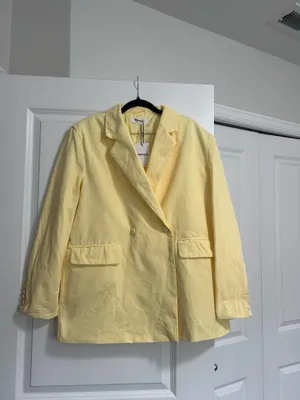 New Showpo Virginia Jacket Oversized Double Breasted Blazer Yellow MSRP $129 thumbnail 9