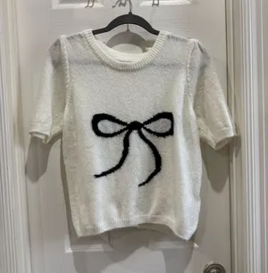 Anthropologie The Mollie Short-Sleeve Printed Sweater thumbnail 1