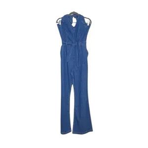 Paige Vivianna‎ Halter Jumpsuit Jean in Dreamy NWT Size 23 NWT thumbnail 2