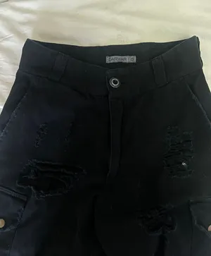 LF Carmar Black Distressed Cargo Pants thumbnail 2