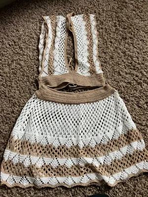 crochet top with tie detail Size XS #crochet #summer thumbnail 3