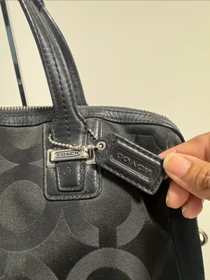 Coach Black Op Art Taylor Signature Satchel with Silver Hardware Crossbody thumbnail 2
