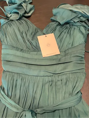 Hello Molly Forest Green Ruffle Wrap Mini Dress NWT size 4 Homecoming thumbnail 8