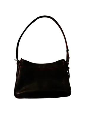 Vintage Brighton Leather Emma Shoulder Bag Black & Brown Croc Embossed with Bow thumbnail 3