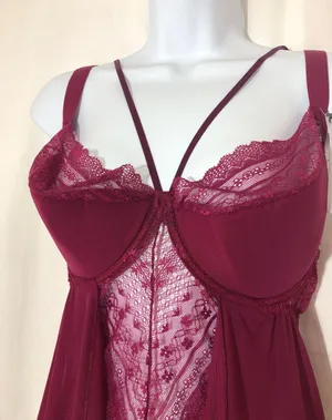 Lavish Escante Teddy Doll Of Lace With Sheer Overlay thumbnail 4