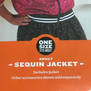 Popstar Sequin Halloween Costume Jacket One Size Fits Most nwt hot pink thumbnail 4