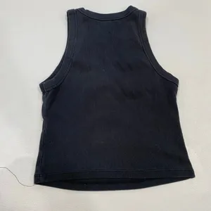 Abercrombie & Fitch XS Black Ribbed Henley Tank Top Y2K Fitted thumbnail 4