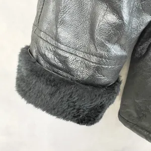 Ivy And Shania Women‎ Leather Jacket XL Belted Faux Fur Hooded Winter Edgy thumbnail 5