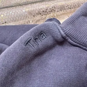 TNA Aritzia Charcoal Gray Cozy AF Fleece Cropped Long Sleeve Sweater Small 1 thumbnail 7