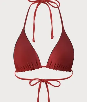 BERLOOK Reversible Cherry Halter Bikini Top ONLY 41 Red thumbnail 8