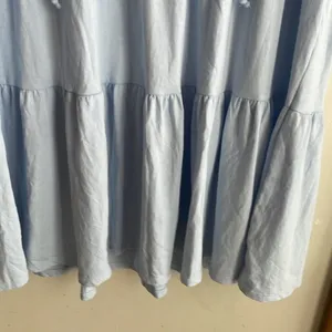 J.Crew Broken-in Jersey Tiered Mini Dress Light Blue thumbnail 9