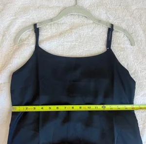 New Black Satin Minimalist Cami Sleeveless Business Casual Tank Top Size Small thumbnail 4