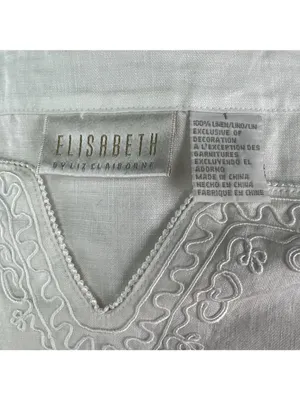 Elisabeth Sz 1X 100% Linen White Tunic Blouse Lagenlook Minimalist Coastal thumbnail 6
