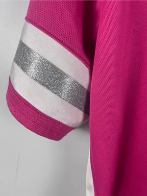 Dallas Cowboys Women's Pink silver Star Jersey lace up Top size 2XL FLAW thumbnail 7