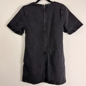 Abercrombie & Fitch Washed Black Denim Mini Shift Dress Short‎ Sleeve Small NEW thumbnail 3