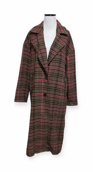 Wild fable XS Plaid Long length Coat with Pink Accents thumbnail 1