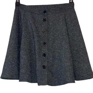 Brandy Melville Button Front Skater Skirt One Size‎ Gray A-Line Mini Y2K thumbnail 1