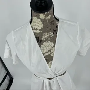 Zara White Mini Dress with Cutout Detail thumbnail 4