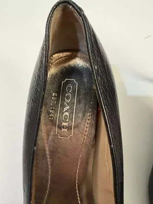 Coach Black Leather Pointed-Toe Kitten Heels thumbnail 4