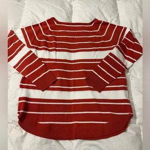 Pink Clover Red and White Valencia Curved Hem Striped Knit Top - NWOT - Size XL thumbnail 4