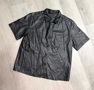 Banana Republic faux leather button up  thumbnail 1