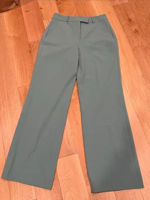 White House Black Market‎ Luna Wide Leg Pants in Sage Green 4 thumbnail 1