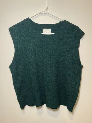 Pink Rose Fall Sweater Vest Sea Green thumbnail 1