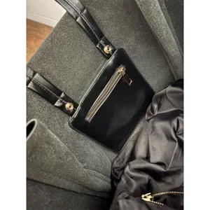 ZaraWomen Black Leather Shoulder Bag or‎ Tote with Gold Hardware thumbnail 8