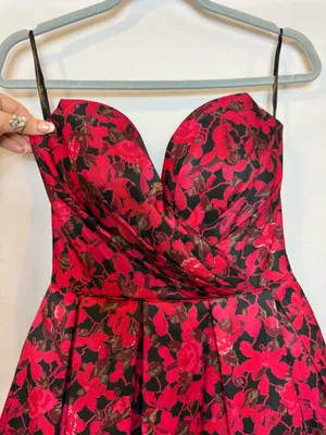 Sherri Hill Dress Red Short Prom Strapless thumbnail 4