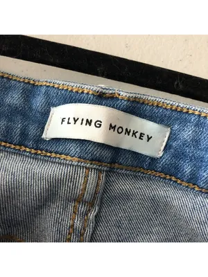 Vervet Flying Monkey Womens Jeans High Rise Flare Stretch Jean Frayed Distressed Hem 24 thumbnail 3