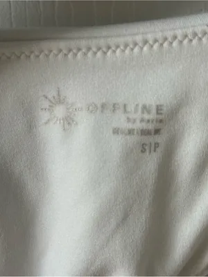 Aerie Offline White Crossover Back Longline Sports Bra/Tank thumbnail 4