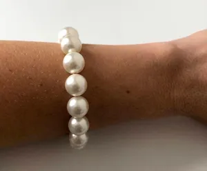 Pearl Bracelet White & Silver Classic Elegant Statement Faux Pearls thumbnail 8
