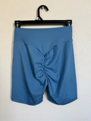 Gymshark Power High Waist Scrunch Butt Biker Shorts Blue Size M thumbnail 4