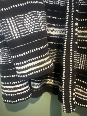 LOFT Outlet Cardigan Sweater Boho Textured Stripe Women's M Festival Cozy Fall thumbnail 4