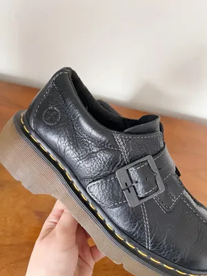 Dr Martens • vintage 12282 platform shoes black leather monk strap chunky thumbnail 6