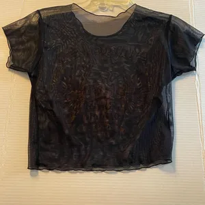 Vintage Sturgis SD Rally Week 2004 Black Mesh Short Sleeve T-Shirt Cropped thumbnail 4