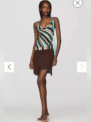 Maeve Anthropologie Striped Cowl Neck Halter Top Y2K Inspired Size Small thumbnail 3