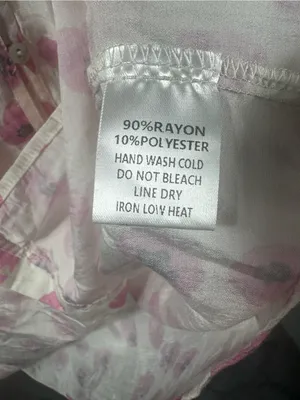 P217. ee:some Women's Pink Floral Button-Front Peasant Blouse thumbnail 3