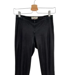 Alice + Olivia x Scoop Zip‎ Front Leggings Pants Low Rise Coated Shiny Black 0 thumbnail 2