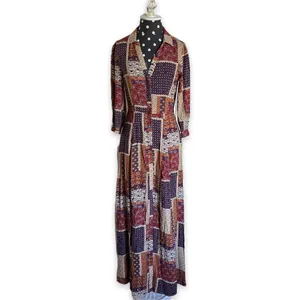 Skies are Blue Womens Dress Size XS Button Front Patchwork Maxi‎ Prairie Hippie thumbnail 2
