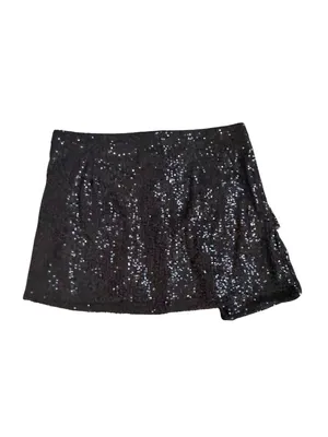 STEVE MADDEN Black Sequin Cargo Pocket Skirt Size Large thumbnail 4